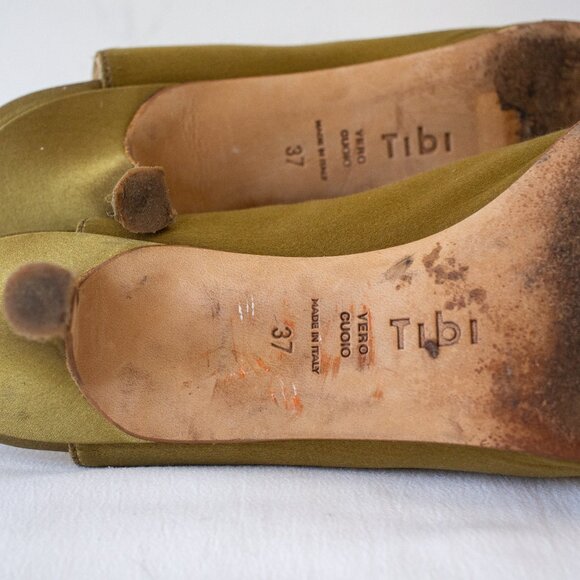 Tibi Olive Green Mules - Picture 8 of 14